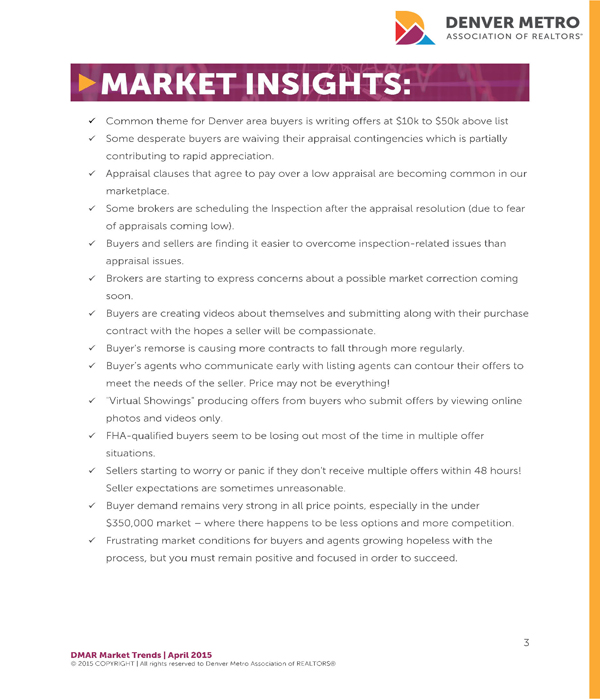 Denver Real Estate Market Insights - Denver Metro Association of REALTORS - #dmarstats