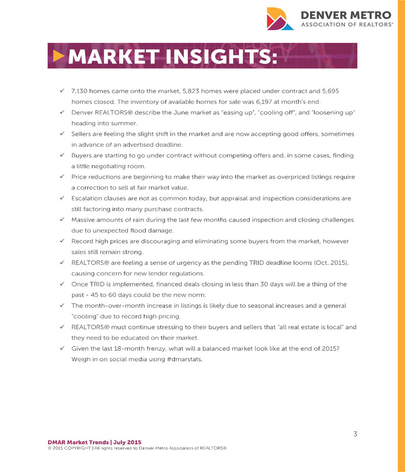 Denver Real Estate Market Insights - Denver Metro Association of REALTORS - #dmarstats