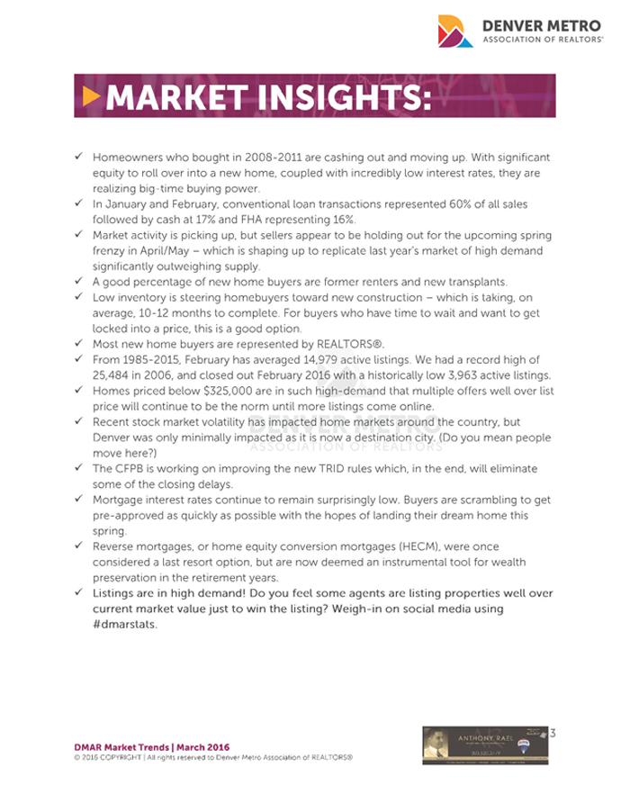 Denver Real Estate Market Insights - Denver Metro Association of REALTORS - #dmarstats