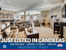 9345 Pike Way Arvada CO 80007 Sprawling Ranch Home with Walkout Basement & Mountain Views in Candelas